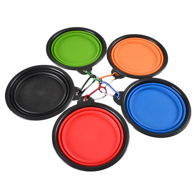 Silicone safety bowl for pet dog out drinking bowl