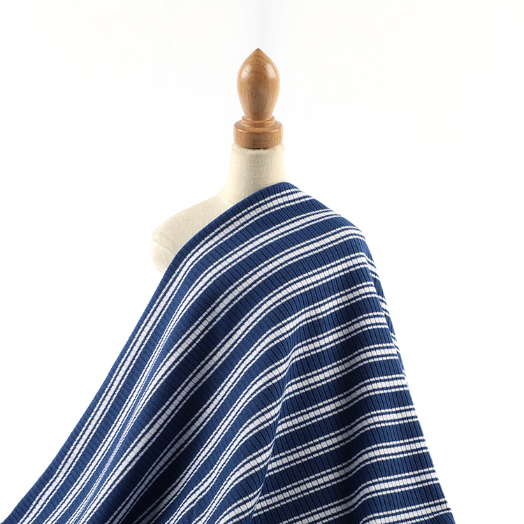 66% polyester 29%rayon 5%spandex 4*2 yarn dyed rib fabric