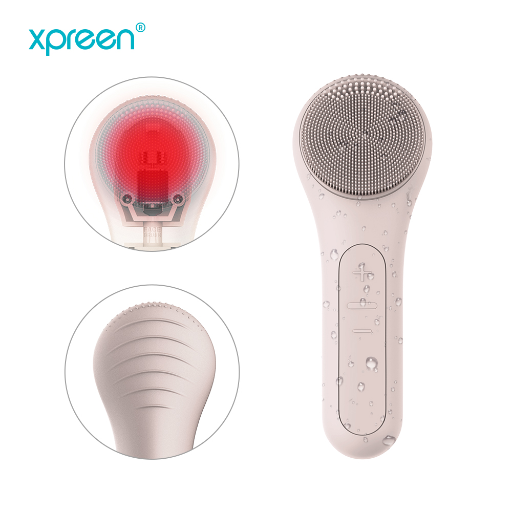 Private label erlectrical face cleanser double-faced silicone face scrubber facial cleansing brush
