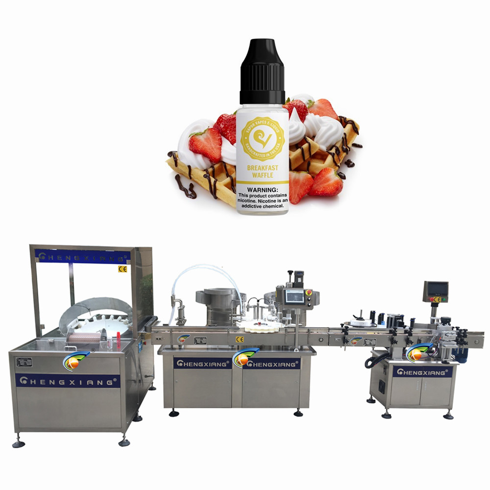 Automatic CBD oil Liquid Electronic Cigarette Filling Capping Production Line E Liquid Bottling Machine