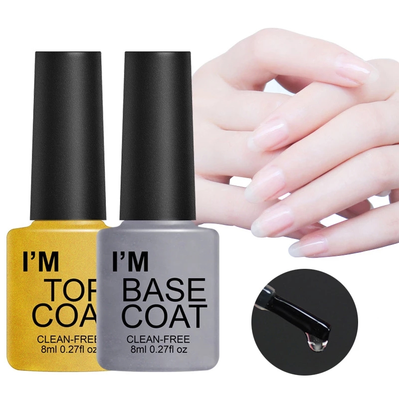 No Wipe Base Coat Top Coat Primer Nail Polish Nail Art Tips Nail Polish UV Gel