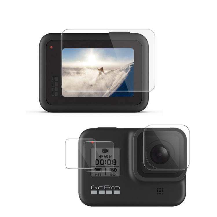 Защитная пленка для экрана Gopro Hero 8 3 в 1, Защитная пленка для ЖК-экрана с защитой от отпечатков пальцев для камеры Go pro Hero 8, закаленное стекло