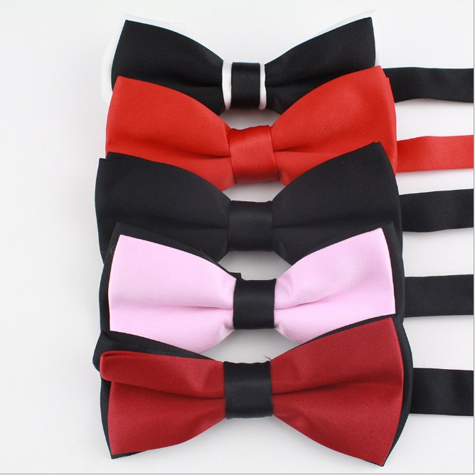 Solid color fashion bow tie unisex bright multicolor groom wedding Bow Tie