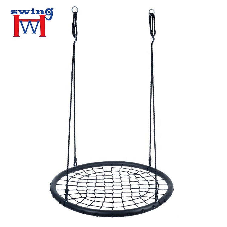 Outdoor Garden Round Metal Rope Webbing Tree Swing Set for Kids Adults