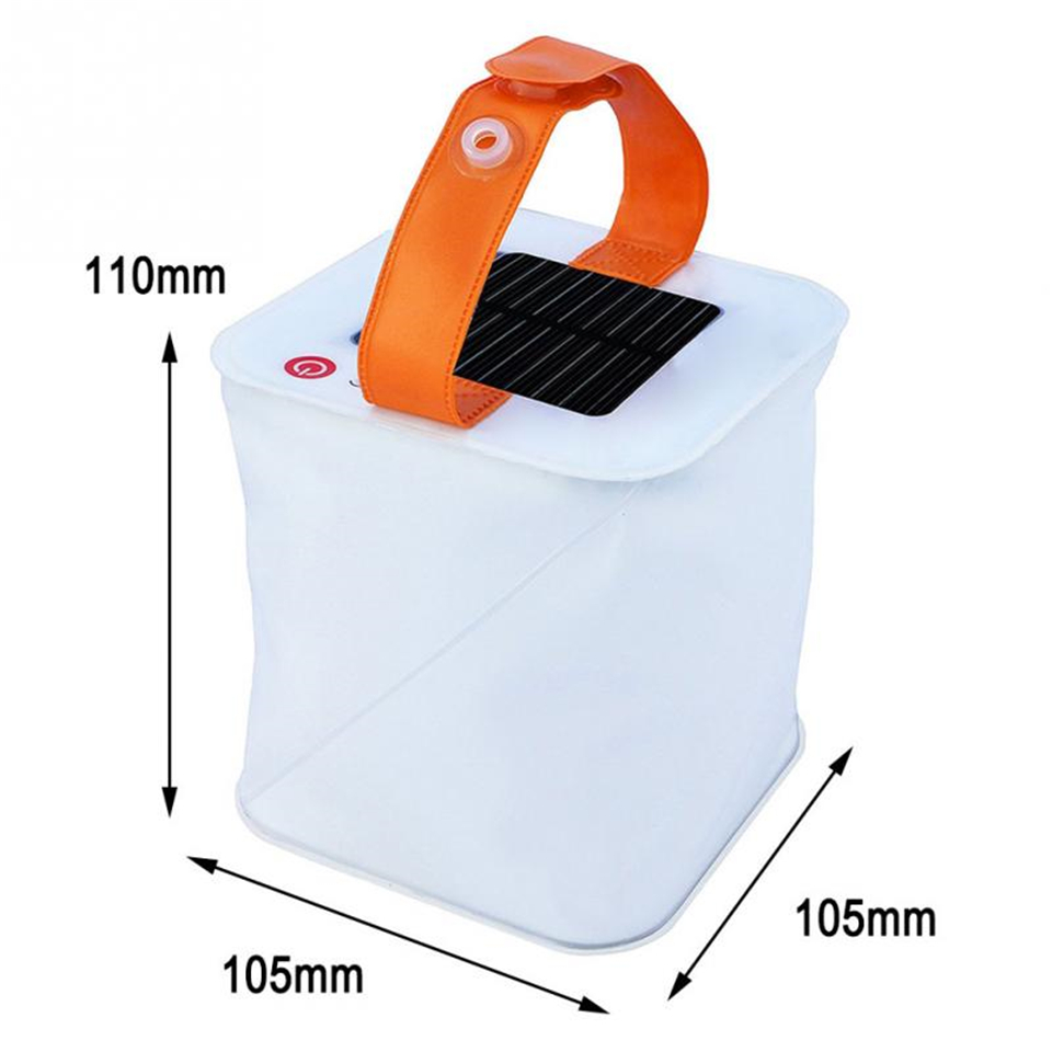 Hiking Tent Lamp Rainproof Inflatable Lamp, Solar Camping Lantern Collapsible/