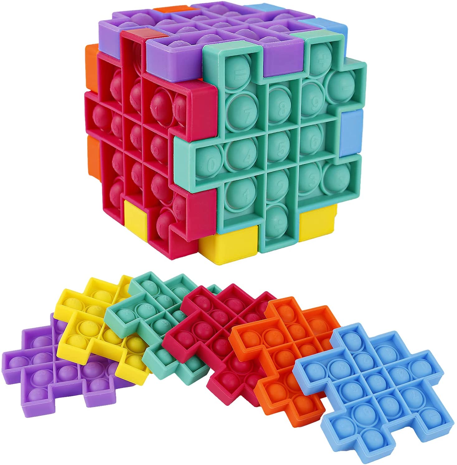 Fidget Toy 2021 Brinquedo Push Pop Puzzle Cube Game Bubble Popper Digits Pops Toy Push Pop Fidget Kids Toy Stress Reliever