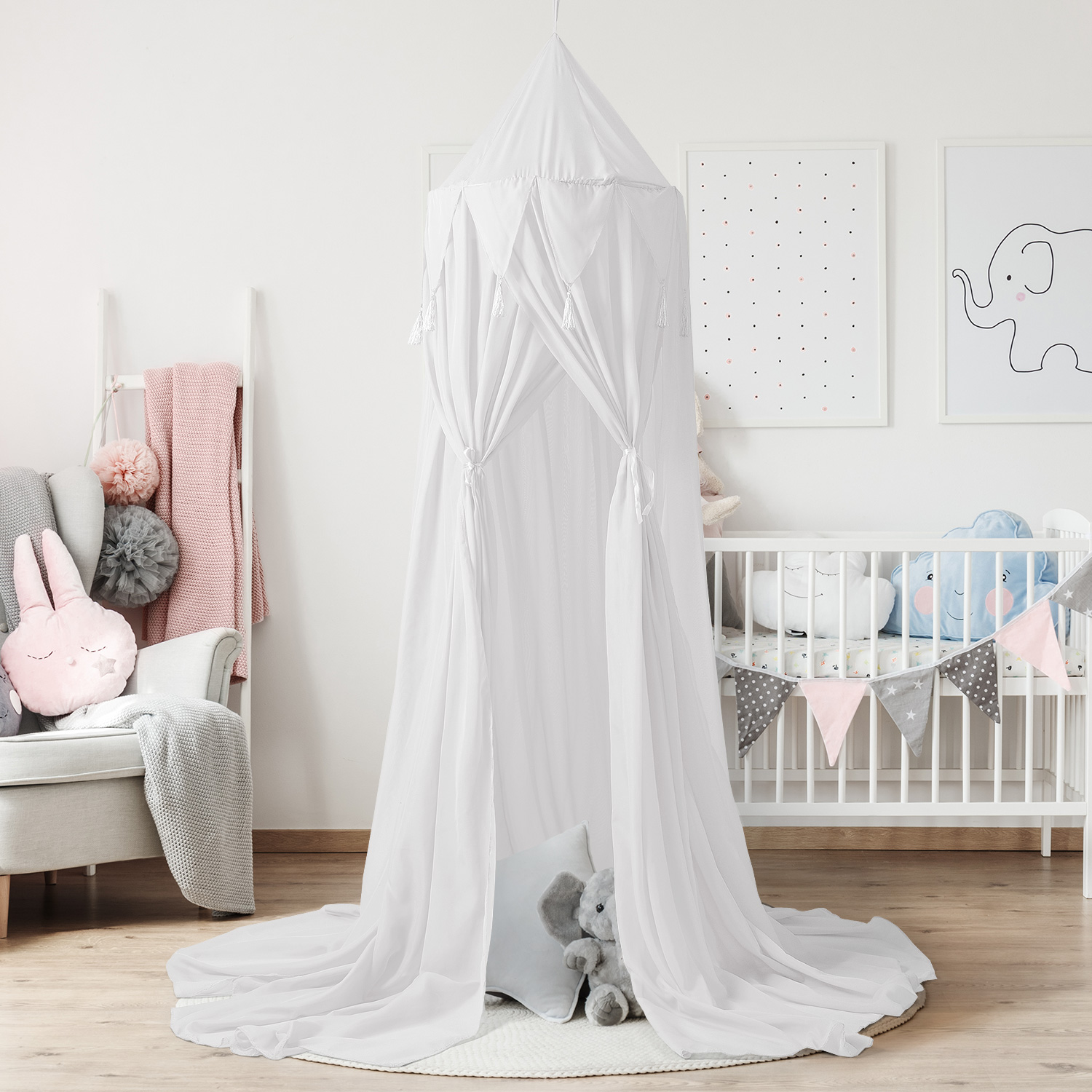 Pophorn Cheap Baby Pleated Mosquito Nets Manufacturer Two Stand Chiffon Queen Size Bed Mosquito Net