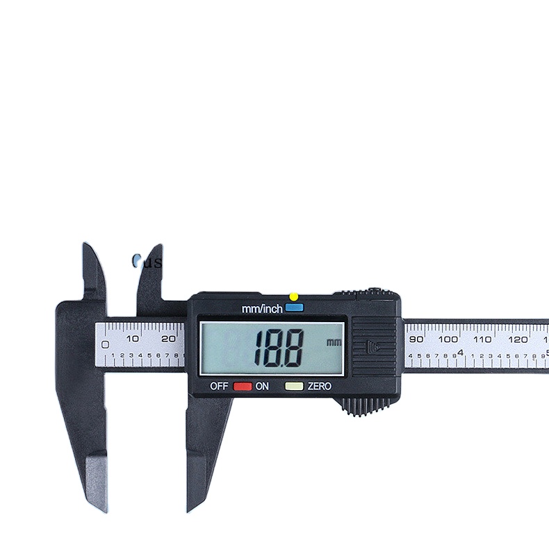 black electronic digital display caliper 0-150-100mm all plastic digital mini PVC bulk packaging