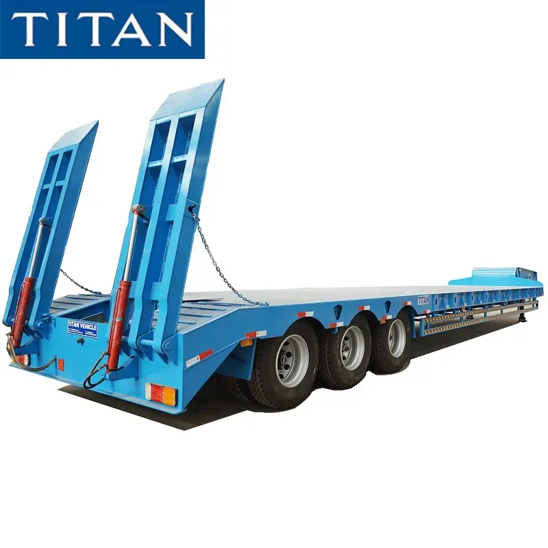 3 Axle 80 Tons Capacity Low Bed Trailer for Crawler Crane