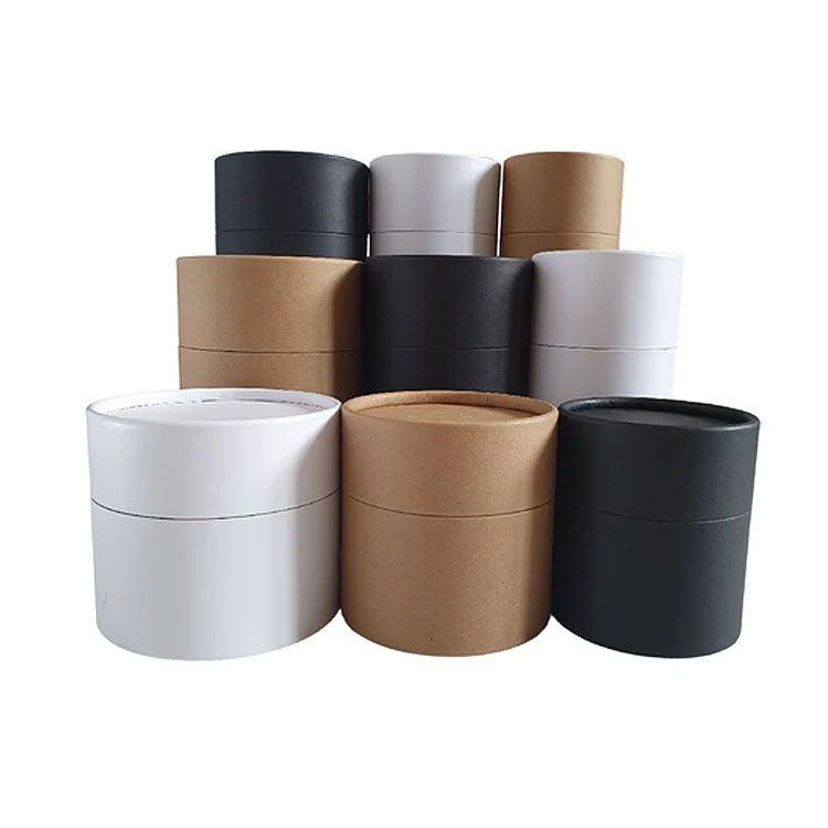 Custom design Kraft paper round cylinder cardboard tube packaging boxes for candles jars packaging box