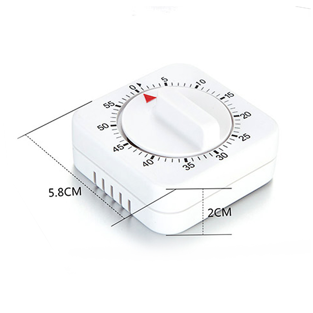 Convenience Kitchen Analog Countdown Portable Small Mini White square 60 min timer Knob outdoor Kitchen Countdown Ring Timer