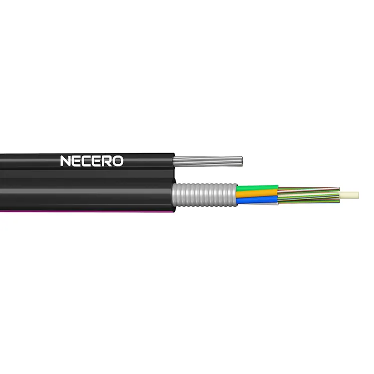 One messenger wire self-supporting 8 core fiber optic cable GYTC8A