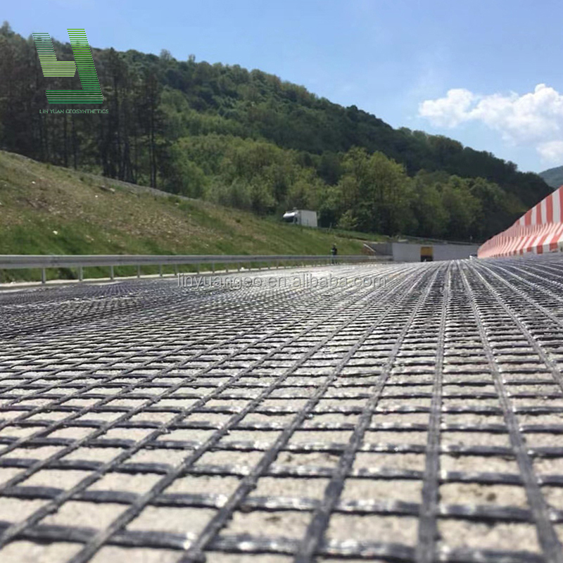 Fiberglass Geogrid Retaining Wall Glass Fiber Mesh Geo Grid For Road Reinforcement and Soft Soil Reinforcement