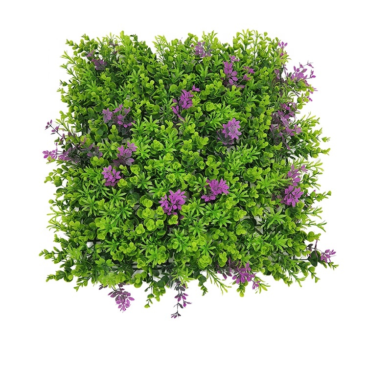 Tizen high quality plastic grass panel artificial green boxwood hedge wall for vertical garden home decoration