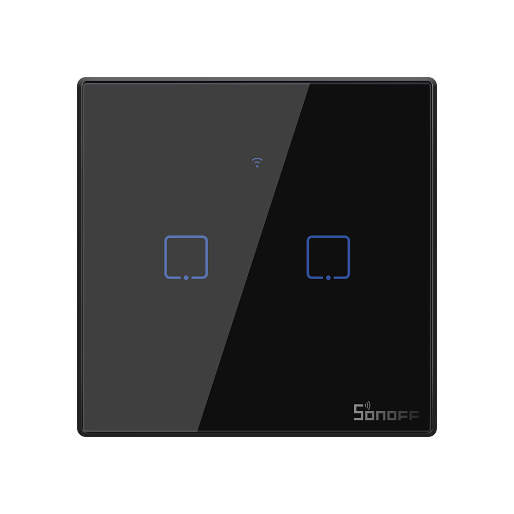 Новый тренд SONOFF T3EU 2C TX EU 2 Gang WiFi Panel Touch R emote Wall APP Control Light timer Switch (EU)