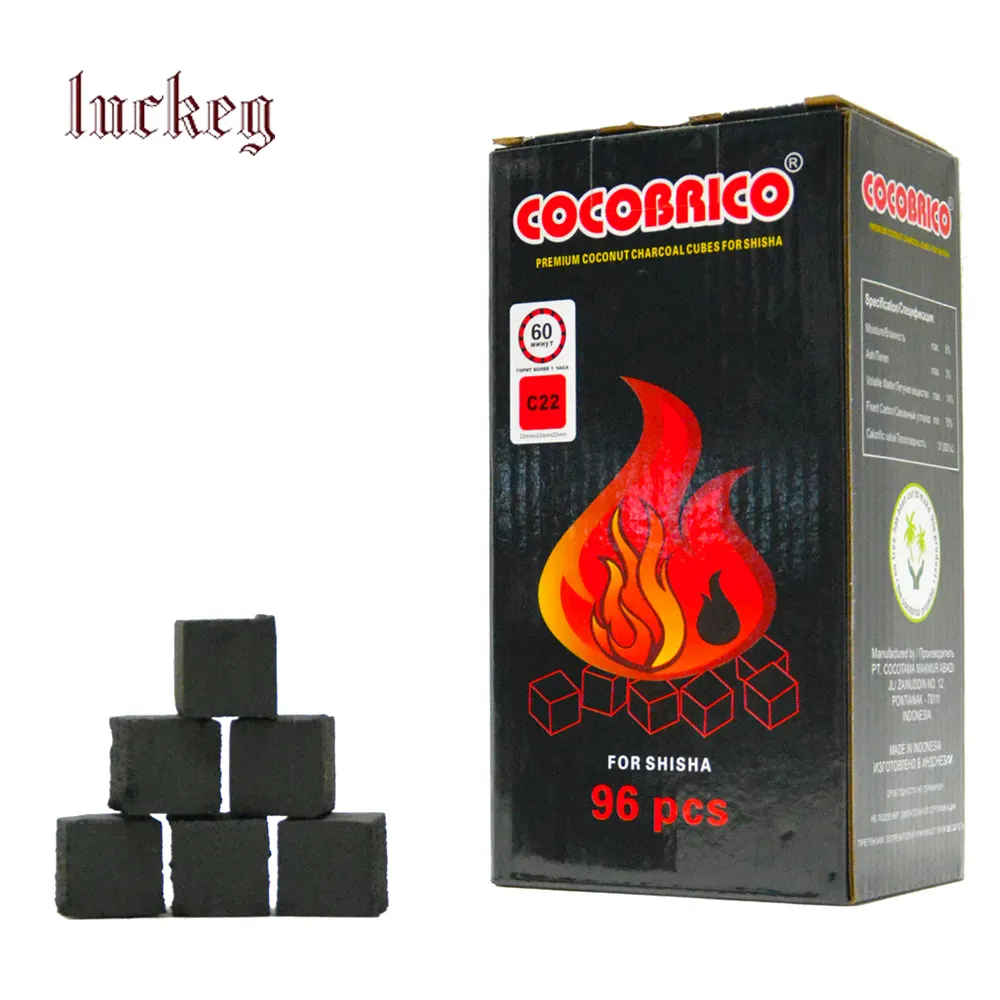 Factory Direct 96pcs one box cube hookah shisha charcoal  high quality coconut charcoal