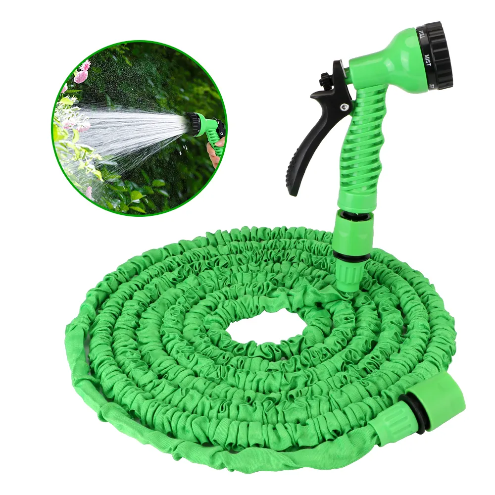 25FT 200FT Plastic Magic 100FT Car Wash Spray Retractable Expandable Flexible Pipe Nozzle Watering Garden Hose