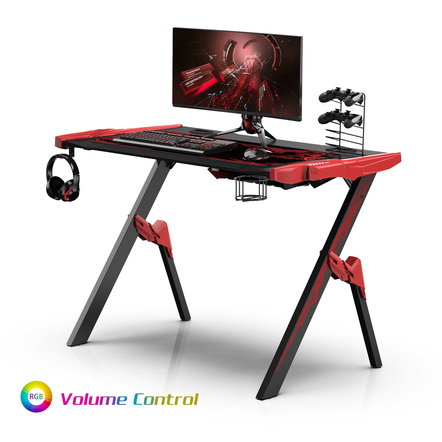 Новый дизайн 1,2 м RGB светодиодный светильник гоночный стиль игровой стол ПК компьютерный стол с углеродным волокном MDF рабочий стол