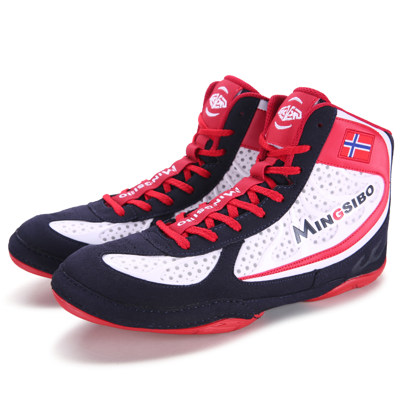 Wholesale Custom Professional High Top Sport Boots Gym Bodybuilding Boxing Shoes For Men