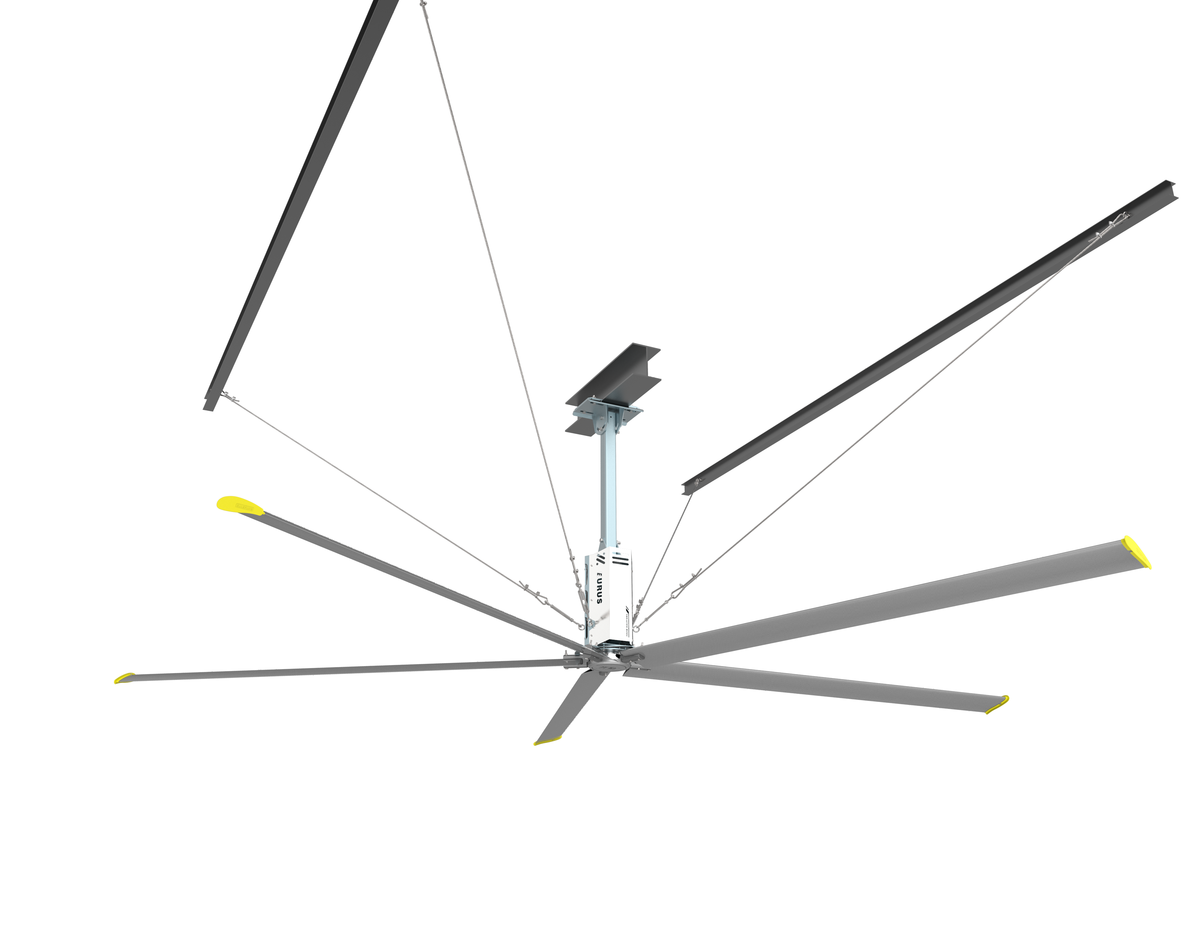HVLS 8 mannalium лопасти вентилятора hvls Германии с частотно-регулируемым приводом производственная экологическая вентиляторы