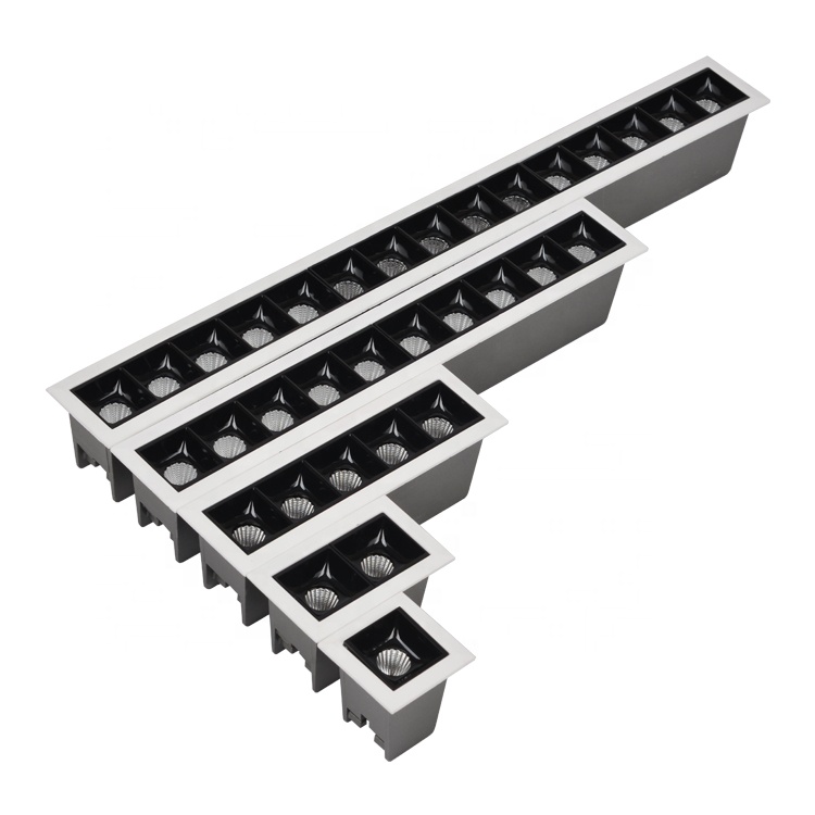 New design project 5w 12w 15w 20w silver smd recessed rectangular dali dimmable led linear downlight