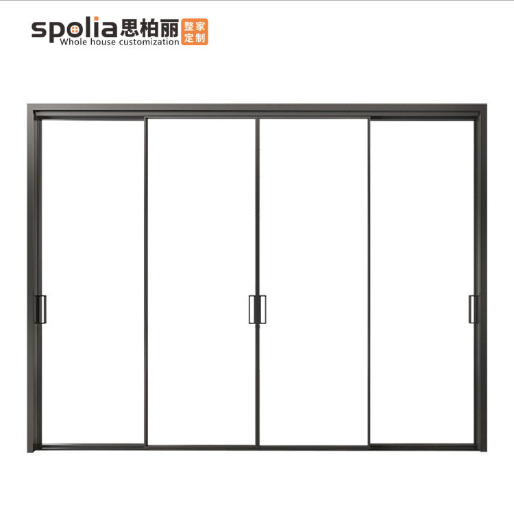 Custom Color High Temperature Paint Aluminum Frame Strong Temperature Resistant Transparent Kitchen Partition Glass Furniture