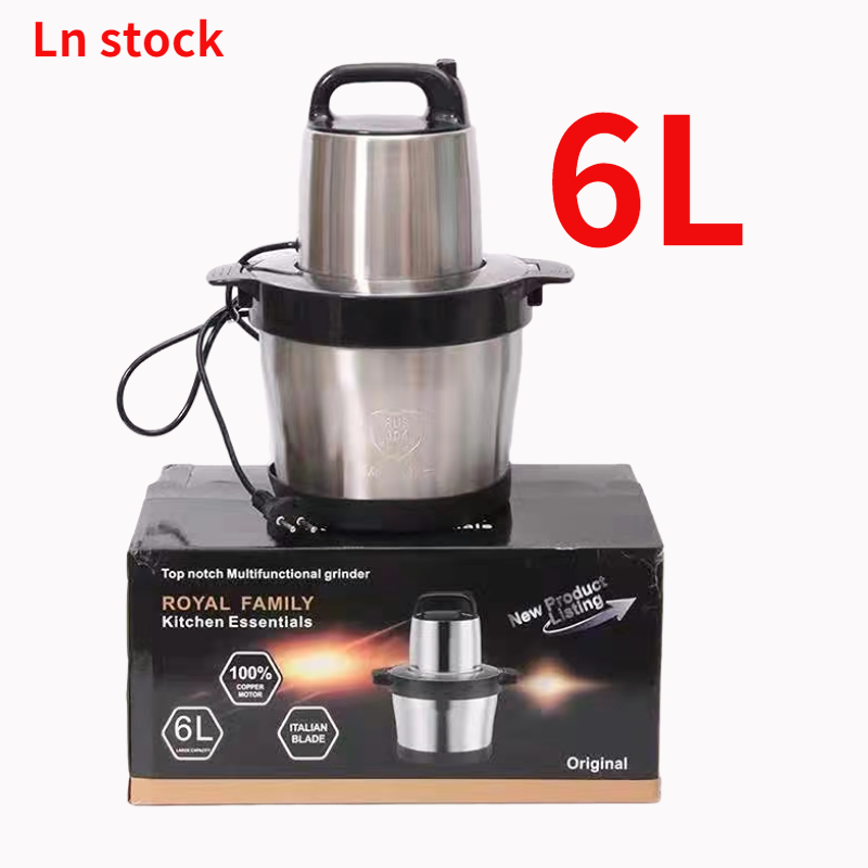 В наличии 6L 1500W серебряный крест из чистой меди электрическая мясорубка губ масло ямса для фунта, Мясорубка Fufu машина