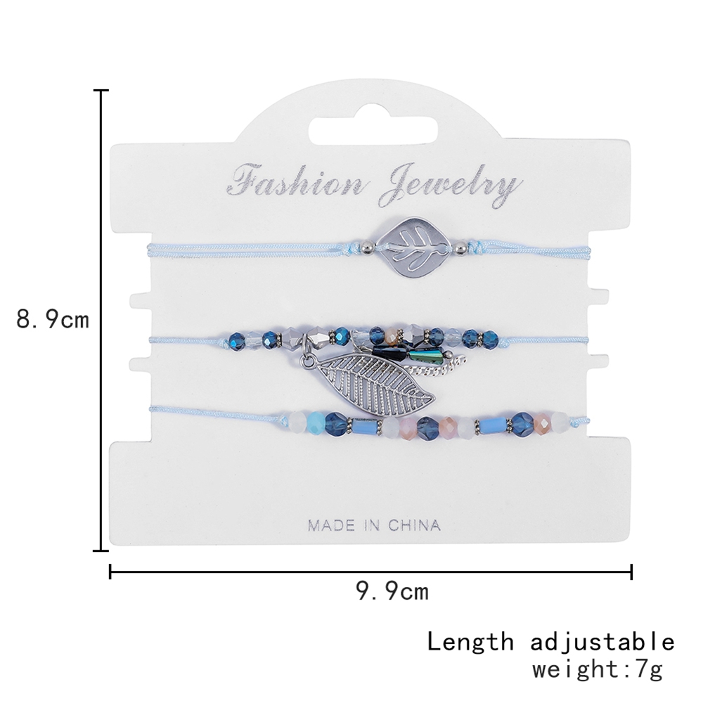 2021 New Double Layer Bracelet Bead Bracelet Sets Leaf Bracelet Birthday Party Gift