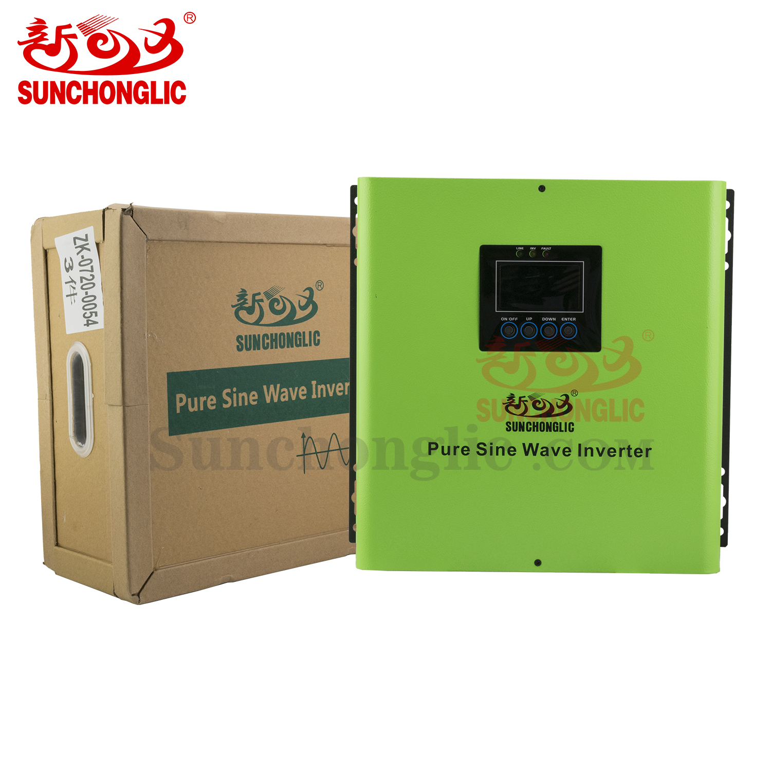 Sunchonglic инвертор с чистым синусом 12V 1.5kva низкая частота инвертора солнечной энергии Гибридный с 20A Зарядное устройство переменного тока