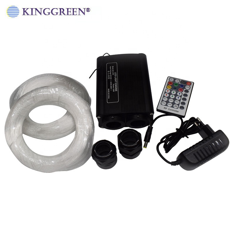 High Quality Double Coupling 32W RGBW LED Engine With 24 Key RF Remote Controller LED Fiber Optic Light Kit