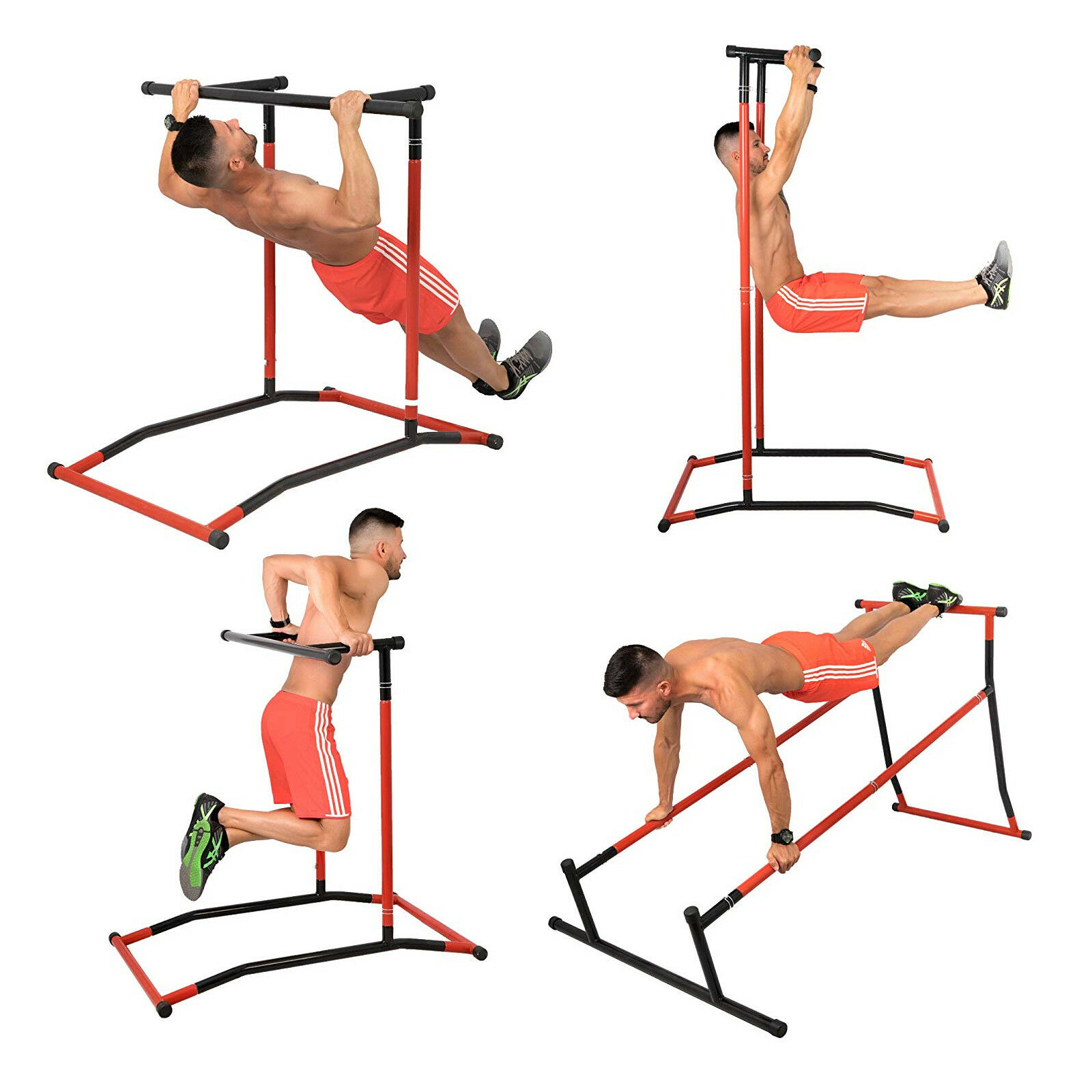 330LBS Pull Up Bar Stand Power Tower Station Workout Pull Up Dip Station with Carry Bag for Home Fitness