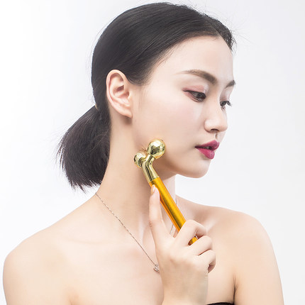 2021 3d массажный вибрирующий роликовый массажер для лица Германий 24k Gold Eye Beauty Bar массажер