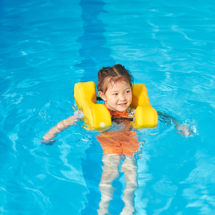 Non-Inflatable Swimming Safety Arm Circle for 4-8 Years Removable Cloth Arm Life Jacket Watertight Swim Circle