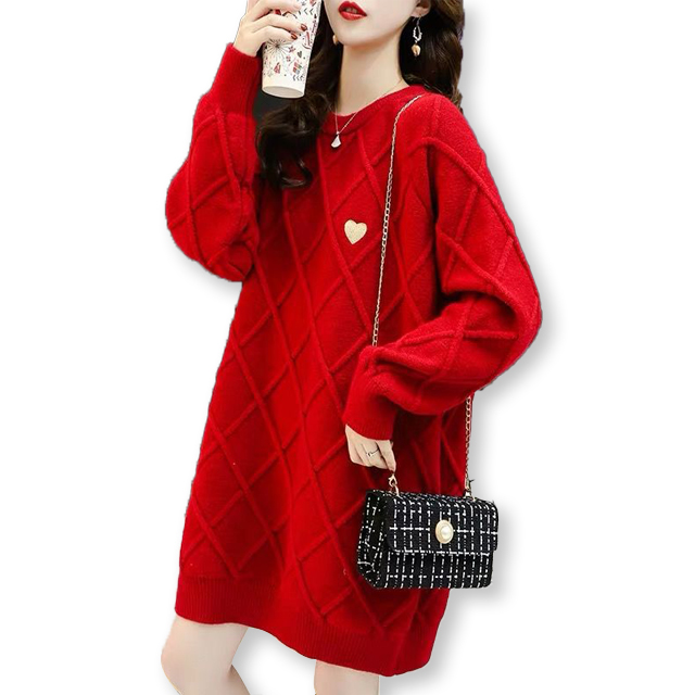 Christmas specially supplied Christmas winter thick plaid knitted sweater dress