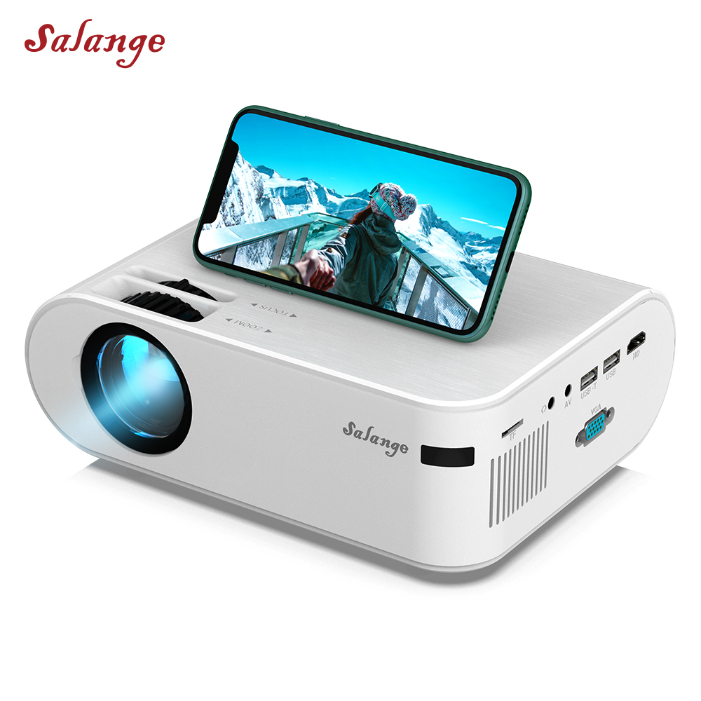 Беспроводной мини-проектор Salange P62 для домашнего кинотеатра, проекторы HD 4K 1080P, портативное видео проектор 3D