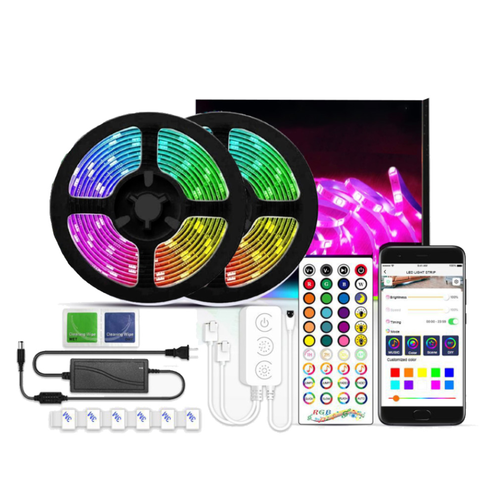СВЕТОДИОДНАЯ лента SMD 5050 RGB музыкальная полоса освещение APP Smart Control горячая Мягкая полоса освещения