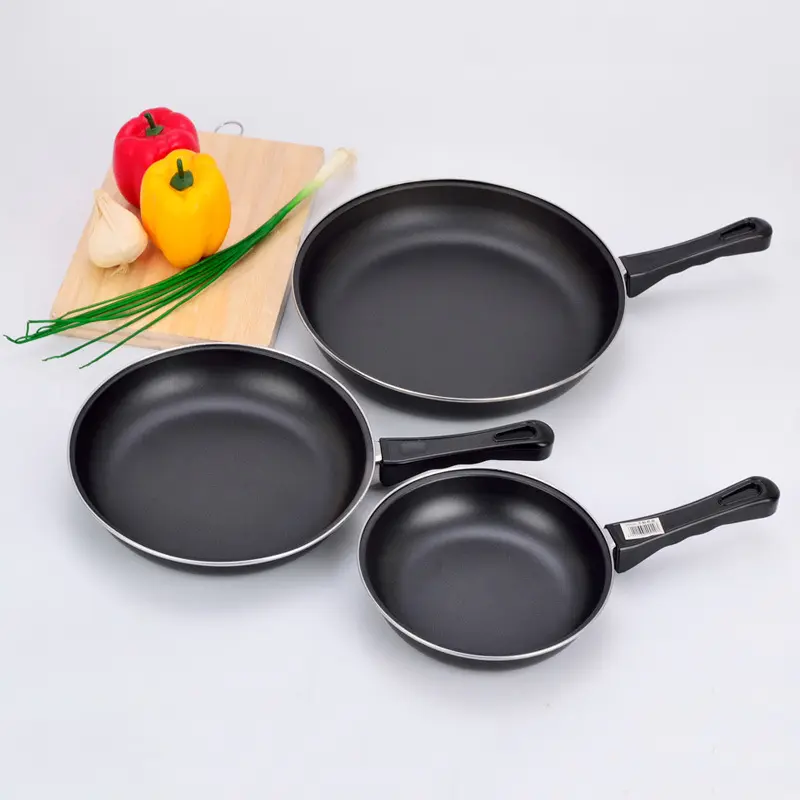12 Inch Nonstick Frying Pans Iron and Stainless Steel Kitchen Induction Cooker Gas Frying Pan Suitable No Lid Non Stick