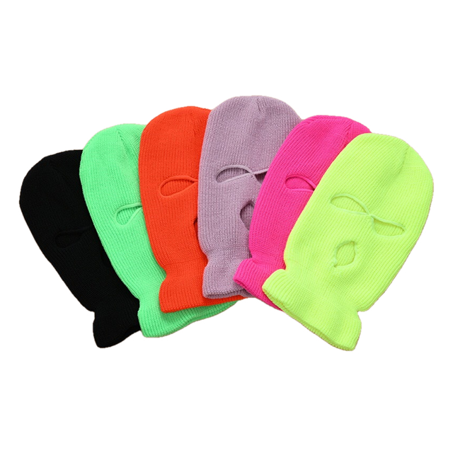 2021 Hot Selling Fashion Wind Proof 3 Hole Face Cover Hat Custom Bonnet Unisex Cycling Black Plain Ski Mask