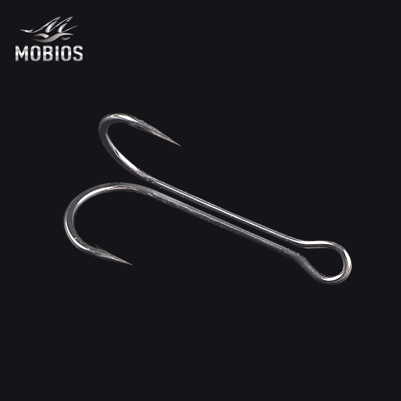 MOBIOS 8# - 3/0# Hotsale Duple Hook Rustproof German Alloy Steel Double Fishing Hook HW801