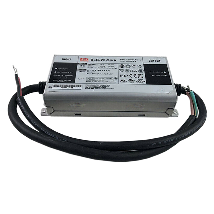 Светодиодный источник питания MeanWell XLG-75-24-A 74,4 Вт, 24 В, 3,1 А, IP67, вход-выход, светодиодный источник питания COB + CC