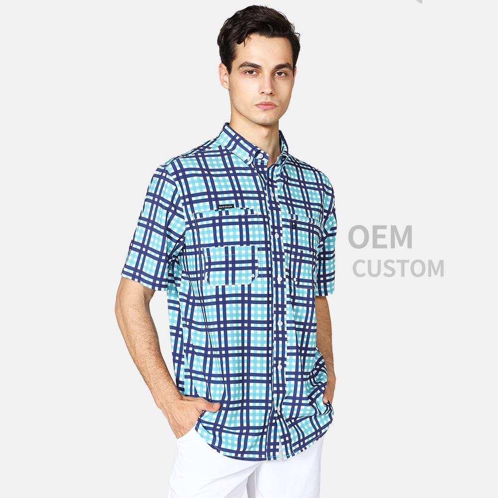 Мужская рубашка с коротким рукавом kemeja pria chemise homme, Повседневная дизайнерская рубашка с китайским воротником