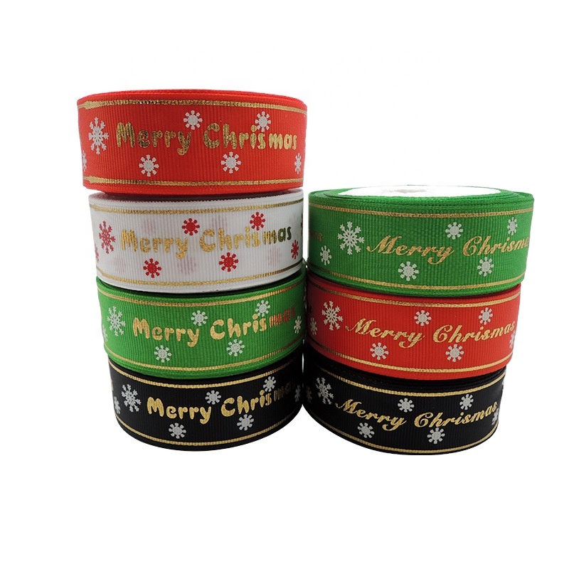 7M/roll ready to ship products navidad Christmas Ribbons Wire Edged Gift Ribbon Pacakaging Merry Christmas Ribbons