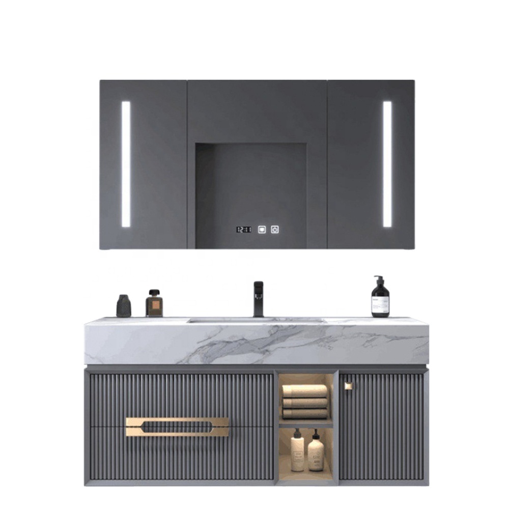 Multi-size cabinet LED mirror bathroom cabinet set modern