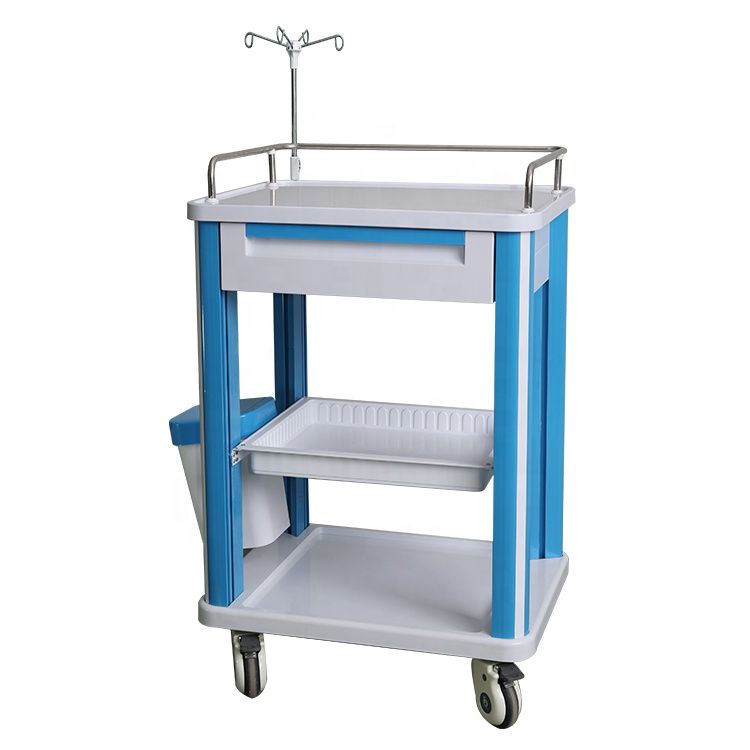 Medical trolley manufacture supply ABS Plastic hospital cart emergency medical trolley