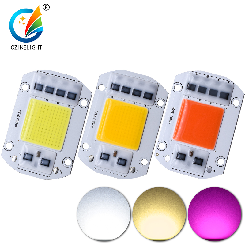 50 шт./пакет czinelight 220V 4060 прямоугольные Cob лампы 110 Высокое напряжение Бесплатный накопитель 20W полными спектрами розовый