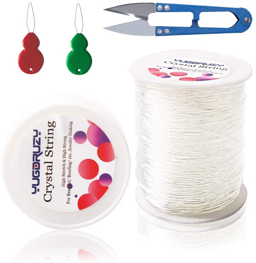 1.2mm Elastic Clear Crystal String-White Stretchy Bead Cord String Bracelet Beading Thread for Jewelry Making