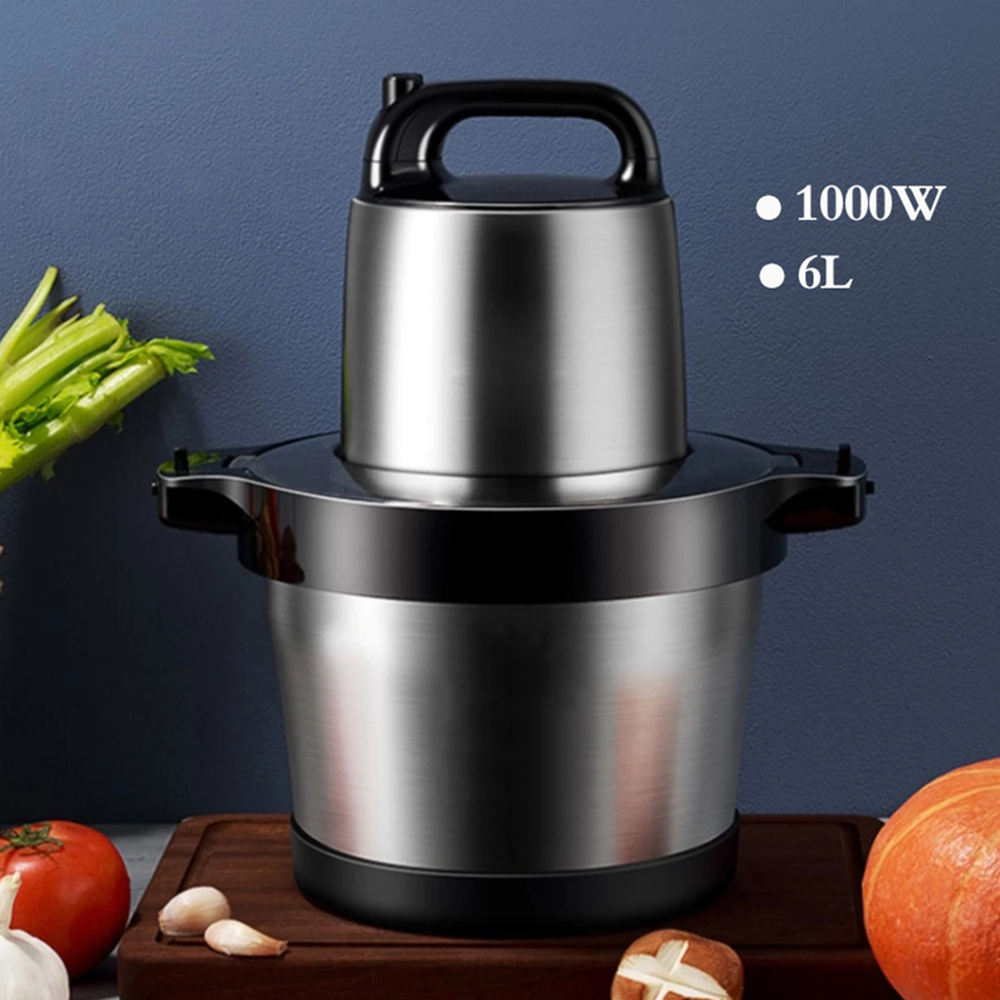 Household Kitchen Appliance, Automatic, Multifunctional, Stainless Steel, Commercial, Electric Meat Grinders, Desktop, 6L, Trade