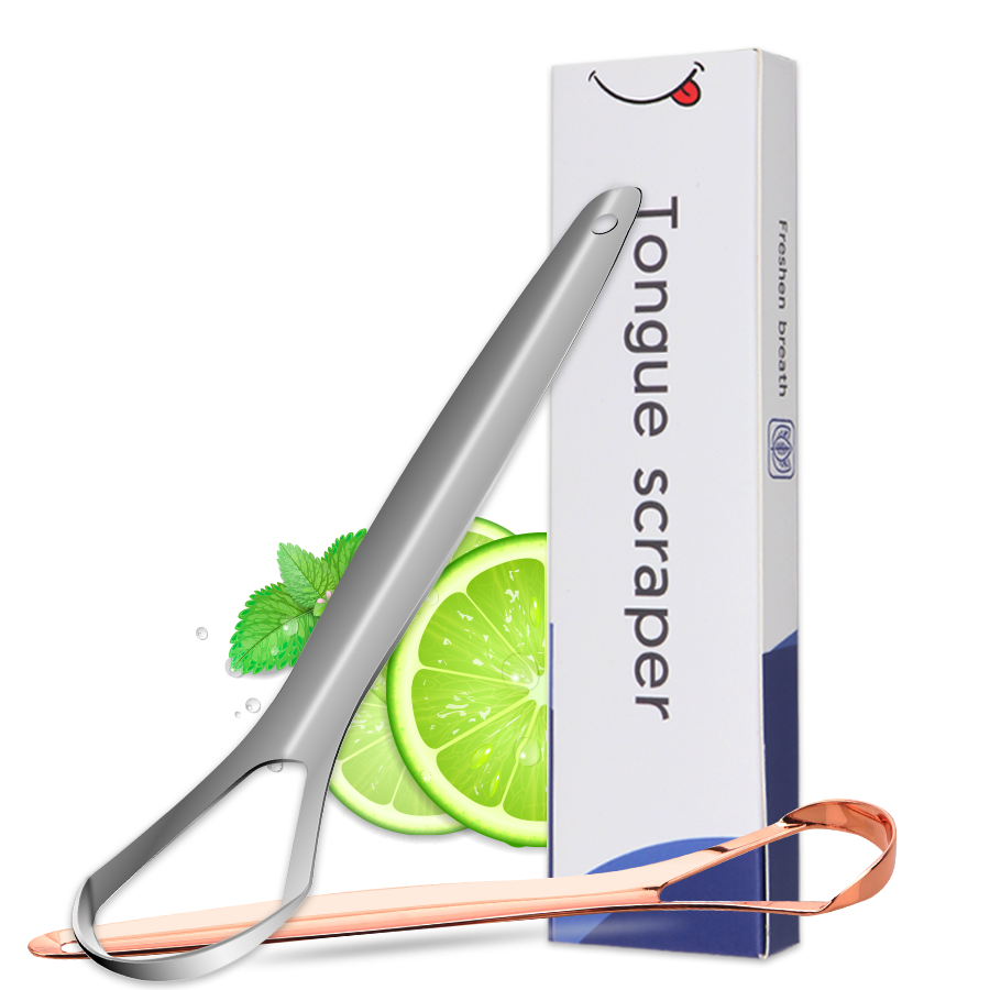 Factory Wholesale Stainless Steel Tongue Cleaner Scraper Oral Hygiene for Adult and Kids