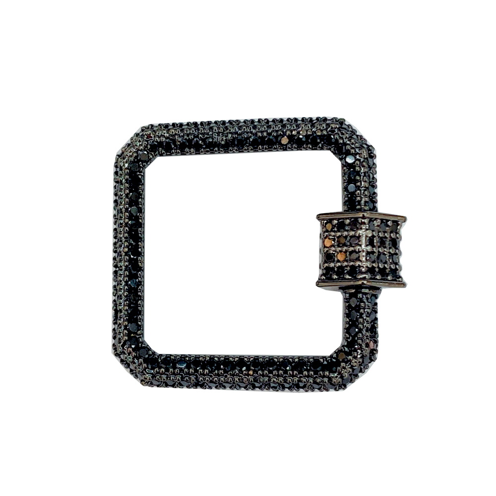 Fun2bead пользовательские ювелирные изделия с инкрустированными бриллиантами Красивая квадратная металлическая застежка для ожерелья Очаровательная застежка-крючок для сумки