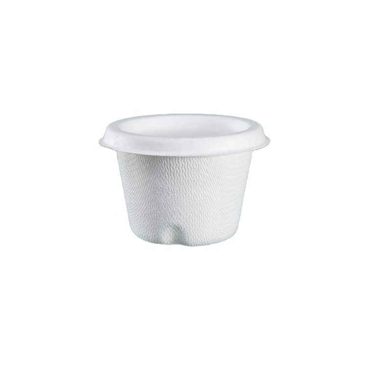 Compostable мороженое сахарного тростника волокна 4 OZ Bagasse круглые чашки с крышкой